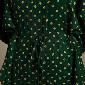Green - bandhani tie & dye cotton kaftan (short) 44