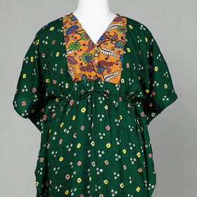 Buy Bandhani Tie-Dye Cotton Kaftan with Tie-Up Waist (Long) Online l iTokri.com