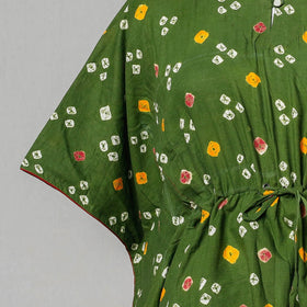  Bandhani Tie-Dye Cotton Kaftan with Tie-Up Waist 