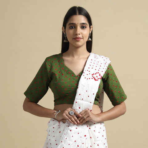 Buy Bandhani Tie-Dye Cotton Stitched Blouse Online at iTokri.com