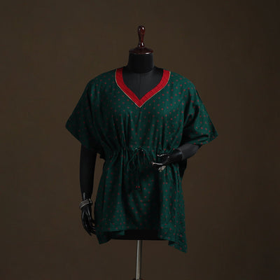 Bandhani tie-dye gota work cotton kaftan (short) 18