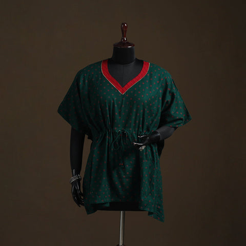 Bandhani tie-dye gota work cotton kaftan (short) 18