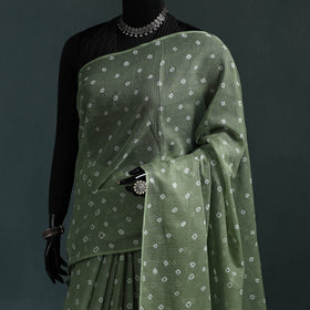 Bandhani tie-dye kota doria cotton saree 09 - handcrafted
