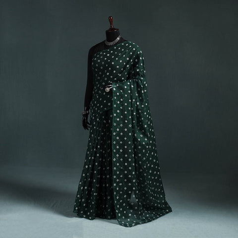 Bandhani tie-dye kota doria cotton saree 21 - handcrafted