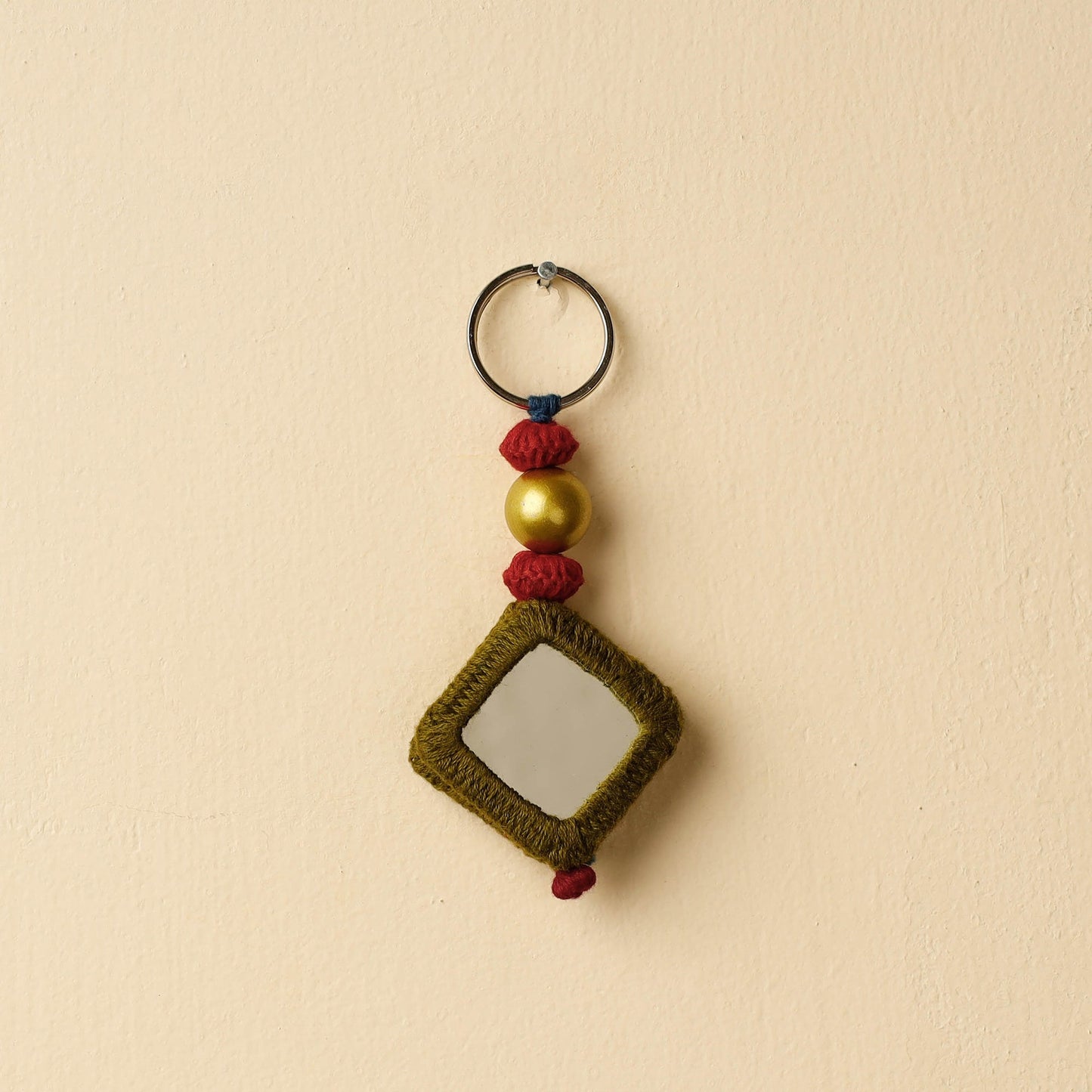 Green Banjara Embroidery Handmade Keychain 