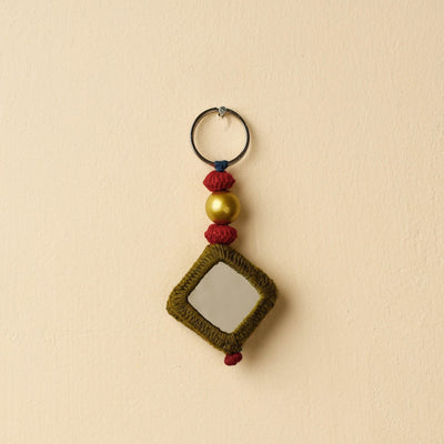 Green Banjara Embroidery Handmade Keychain 