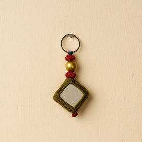 Green Banjara Embroidery Handmade Keychain 
