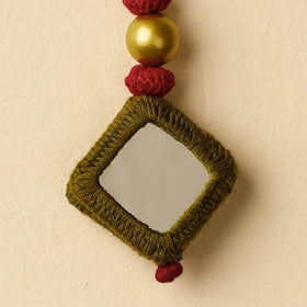 Green Banjara Embroidery Handmade Keychain 