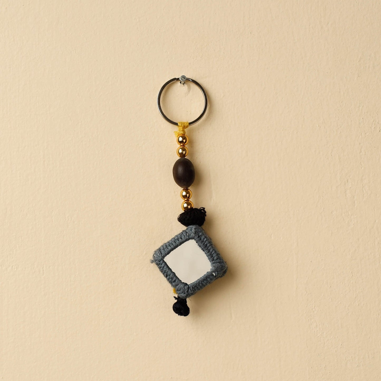 Green - banjara embroidery handmade keychain - handcrafted