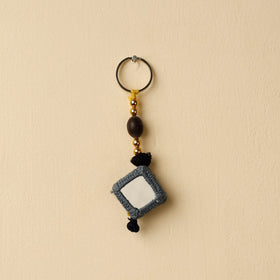 Green - banjara embroidery handmade keychain - handcrafted