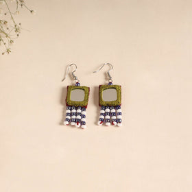 Banjara embroidery mirror & bead work handmade earrings 04