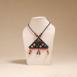 Banjara embroidery mirror & bead work handmade necklace 03