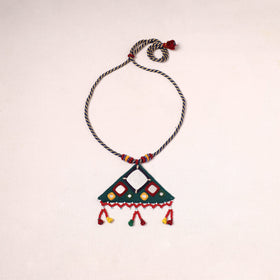 Banjara embroidery mirror & bead work handmade necklace 03