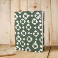 Green Batik Fabric Cover Handmade Paper Notebook