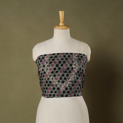 Batik Print Hand Embroidery Cotton Blouse Piece