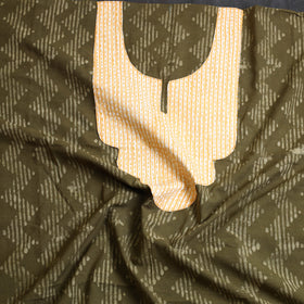 Buy Green Batik Print Patchwork Cotton Kurta Material