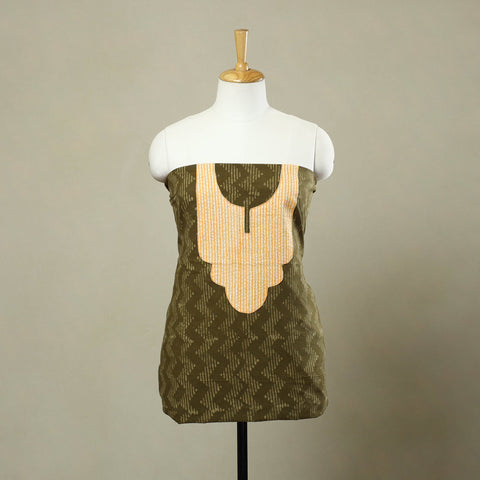 Buy Green Batik Print Patchwork Cotton Kurta Material