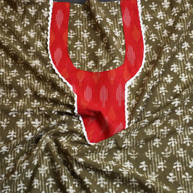  Green Batik Print Patchwork Cotton Kurta Material