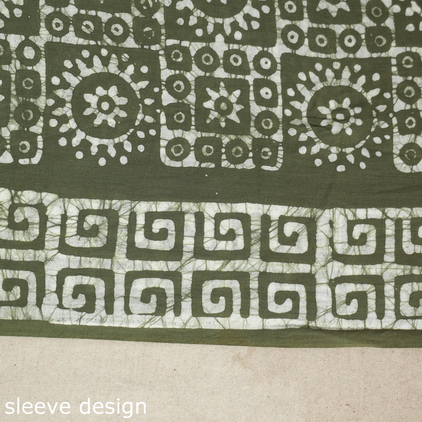 Green - batik patchwork cotton unstitched kurta material