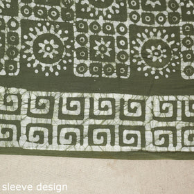 Green - batik patchwork cotton unstitched kurta material