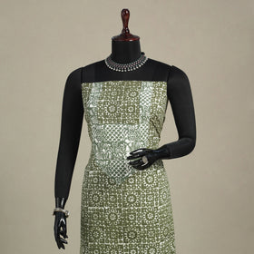 Green - batik patchwork cotton unstitched kurta material