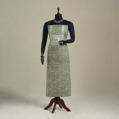 Green - batik patchwork cotton unstitched kurta material