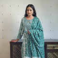  Green Batik Print Kurti Set – Cotton Suit 