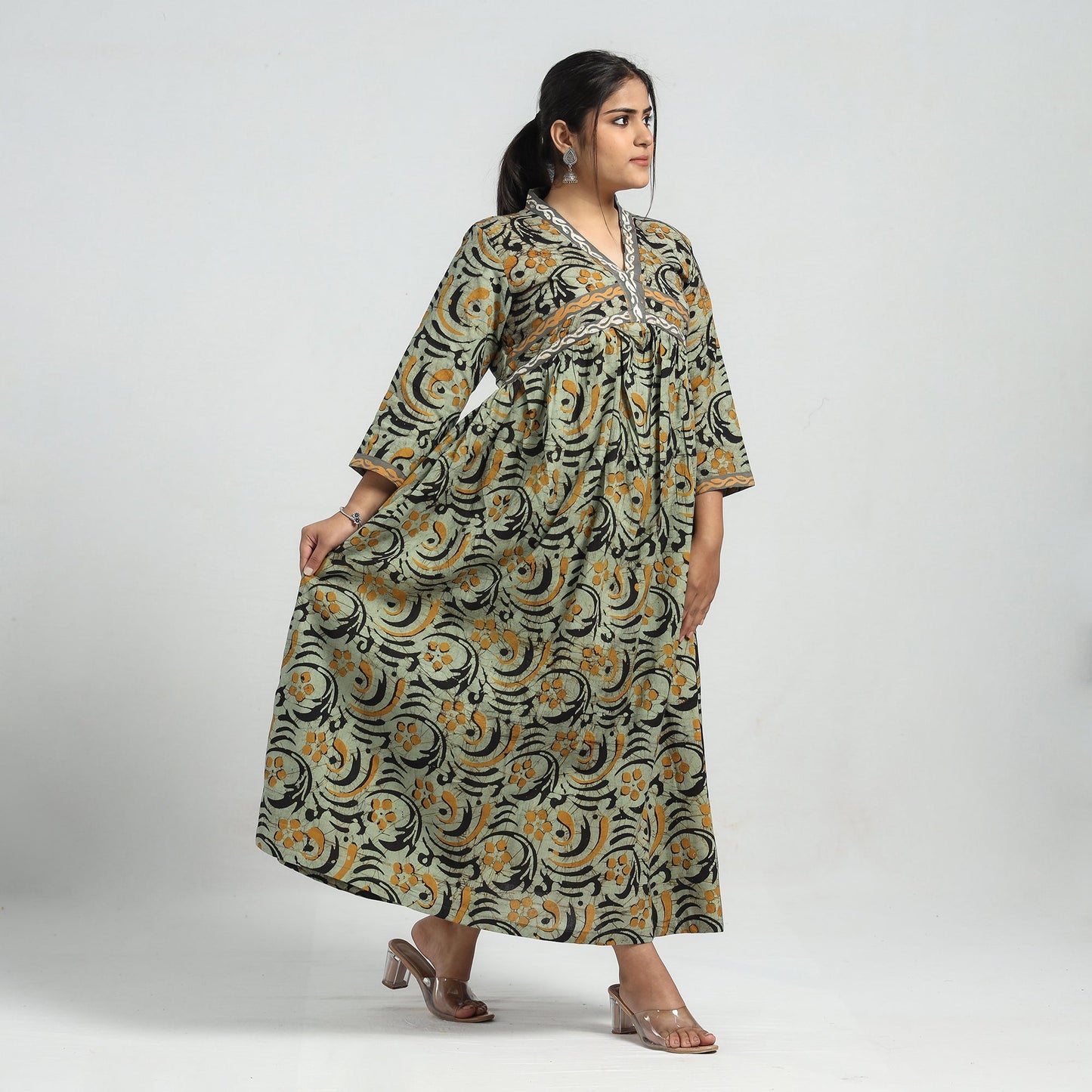 Buy Batik Printed Cotton Flared Dress Online at iTokri.com