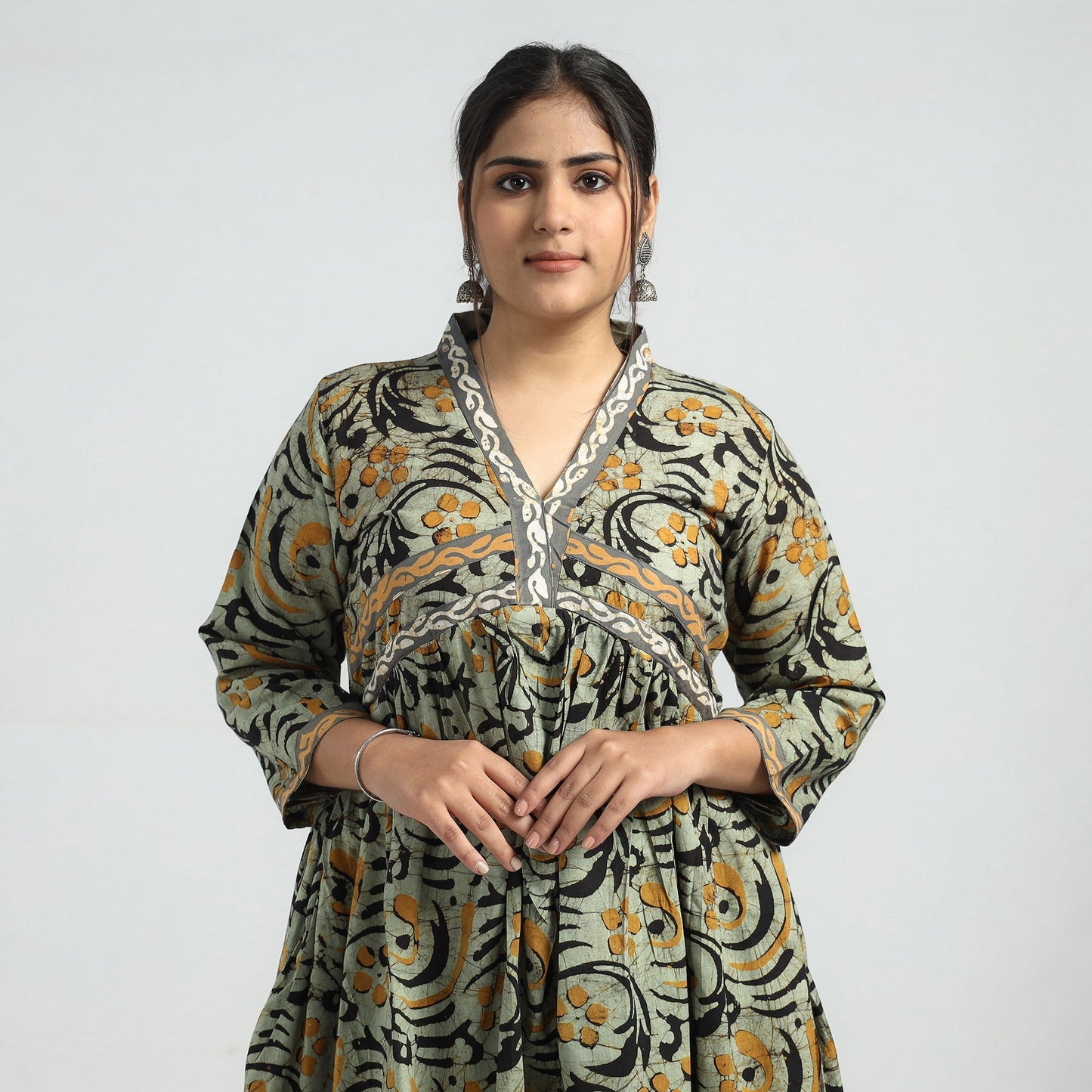 Buy Batik Printed Cotton Flared Dress Online at iTokri.com