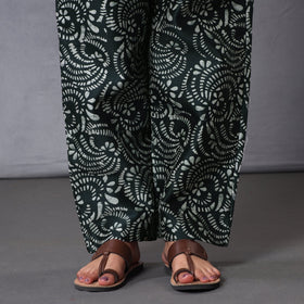 Green - Batik Printing Chanderi Silk Kurta with Palazzo & Dupatta Set