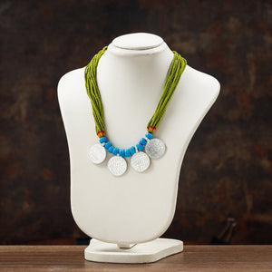  Bead & Coin Work Handmade Baiga Tribal Necklace 