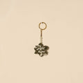 Beaded fabart flower keychain 02 - handcrafted