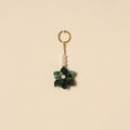 Beaded fabart flower keychain 25 - handcrafted