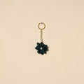 Beaded fabart flower keychain 34 - handcrafted