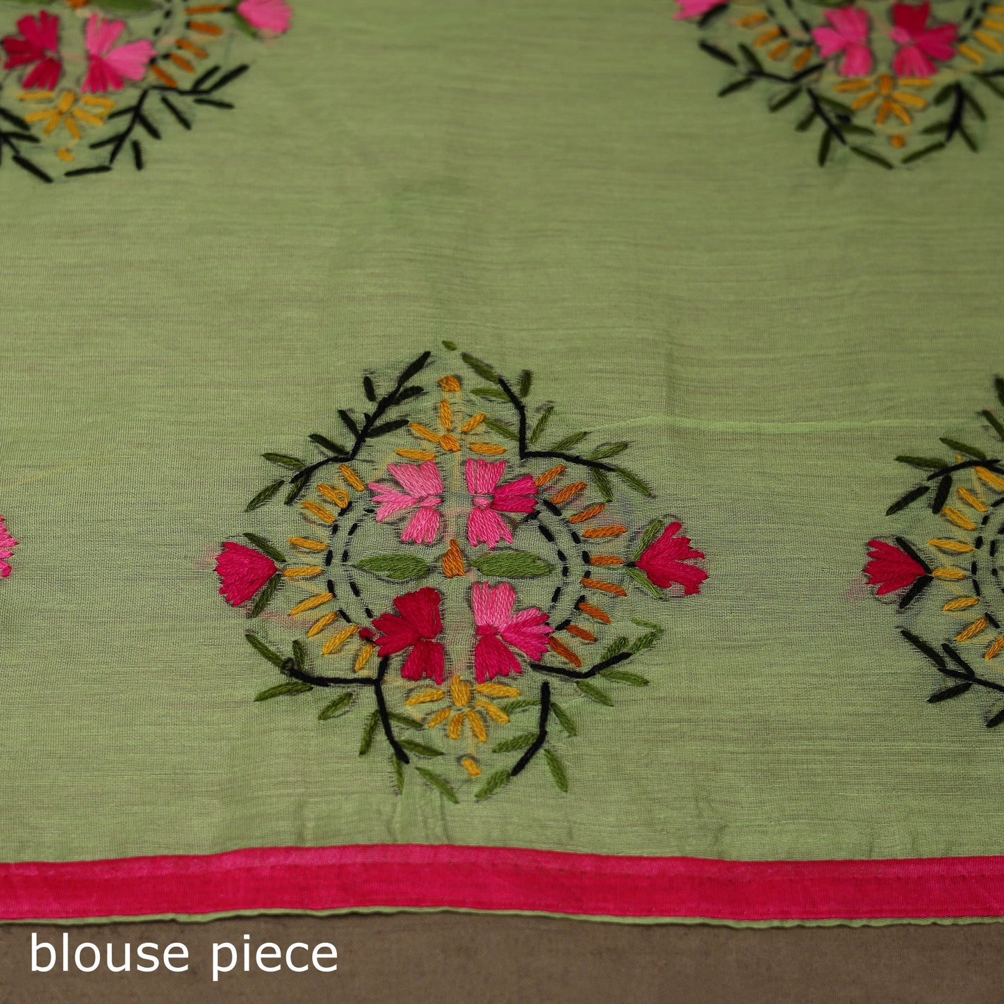 Bengal chanderi silk hand embroidered saree 10 - handcrafted