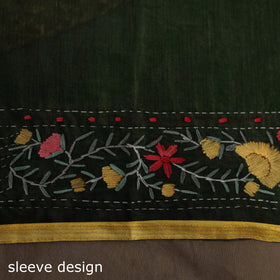 Bengal chanderi silk hand embroidered saree 11 - handcrafted