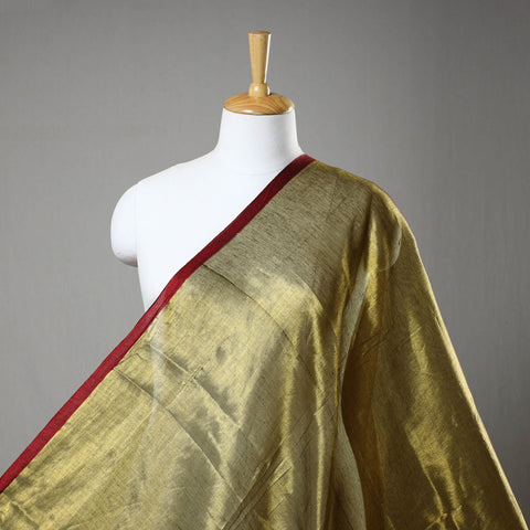 Green - bengal fine tissue zari plain fabric 01