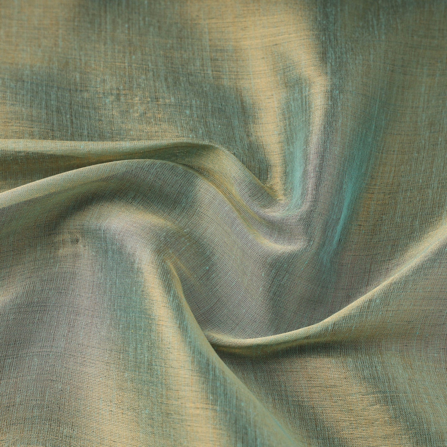 Green - bengal fine tissue zari plain fabric 03