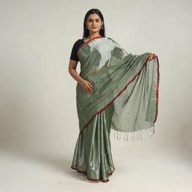 Buy Green Bengal Fine Tissue Zari Saree Online at iTokri.com