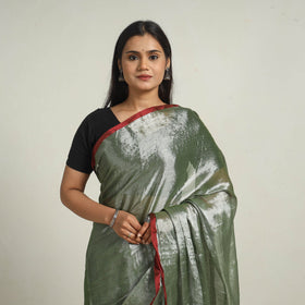 Buy Green Bengal Fine Tissue Zari Saree Online at iTokri.com