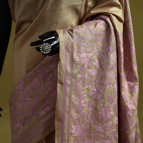 Bengal hand embroidery bangalore silk handloom kantha saree