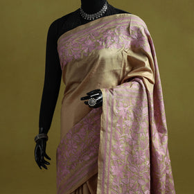 Bengal hand embroidery bangalore silk handloom kantha saree