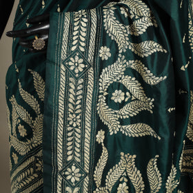 Green - bengal hand embroidery bangalore silk handloom