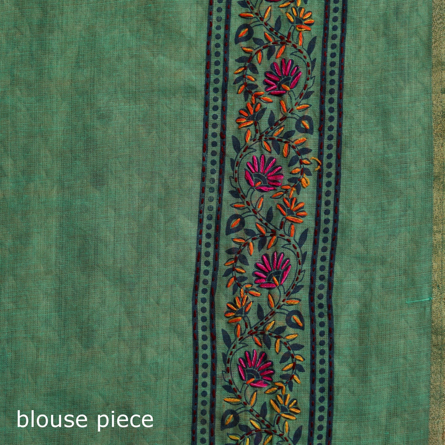 Bengal hand embroidery silk cotton chapa work kantha saree