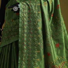 Bengal hand embroidery silk nakshi kantha saree 19