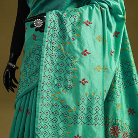 Bengal hand embroidery silk nakshi kantha saree 20