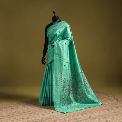 Bengal hand embroidery silk nakshi kantha saree 21