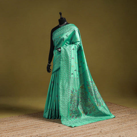 Bengal hand embroidery silk nakshi kantha saree 21