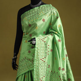 Bengal hand embroidery silk nakshi kantha saree 23