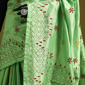 Bengal hand embroidery silk nakshi kantha saree 23